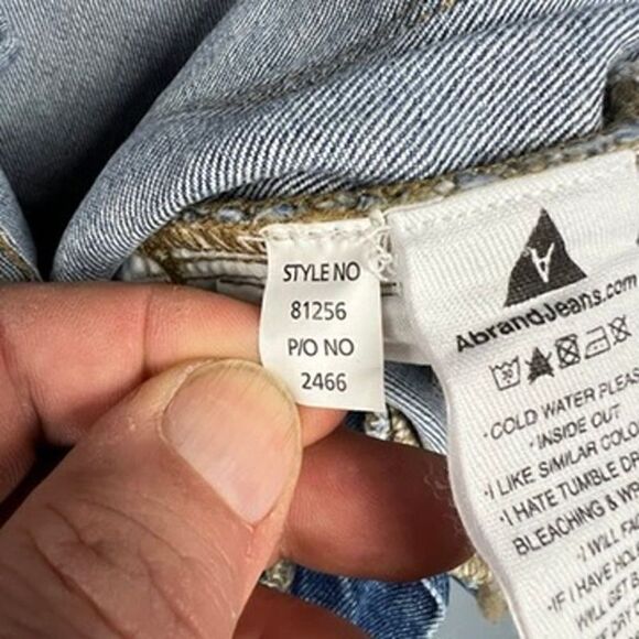 Abrand Jeans Mens 32 Relaxed Slim Taper Ankle Cropped Blue Denim Raw Hem NWT - Picture 7 of 15